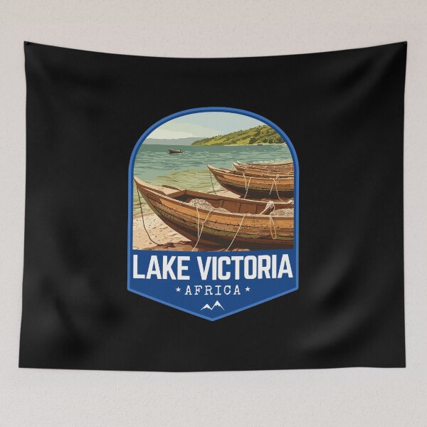 Item preview, Lake Victoria in Africa, Retro Travel Art Emblem designed and sold by MaateoDesign.