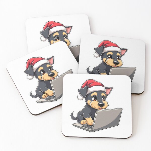 Item preview, Cachorro navideño con portátil | Divertido regalo navideño para un perro tecnológico designed and sold by ColoredPanda.