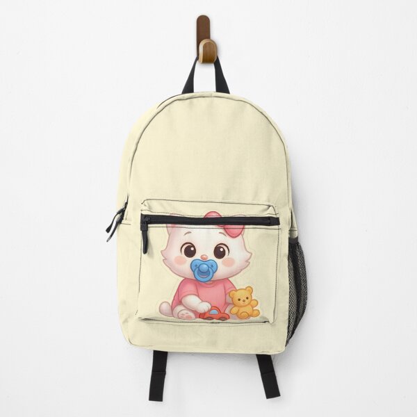 Item preview, CAT : Cute Baby White Cat - Kitten with Pink Bow and Toys – Trending Kitten Cute Colltions - MEWLORIA - Kawaii Cartoon Sticker designed and sold by RedStudioPRO872.