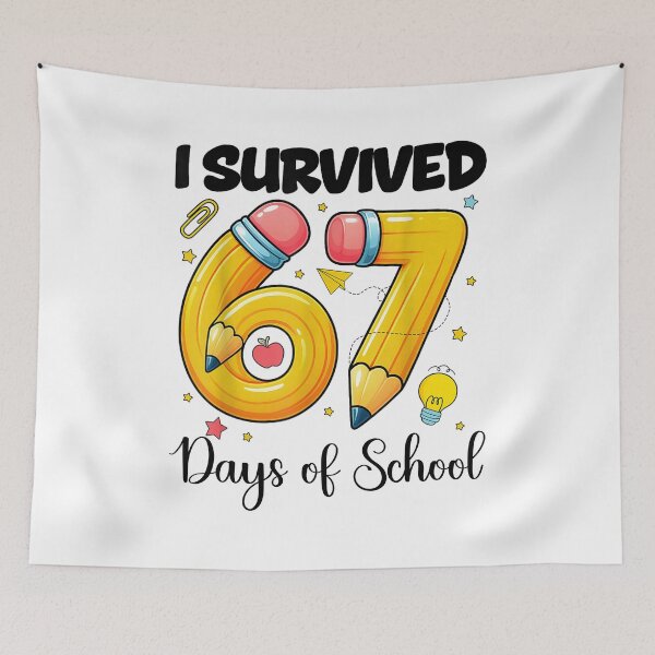 Item preview, I Survived 67 Days of School Funny Six Seven Meme Teachers & Students designed and sold by NuralsArt.