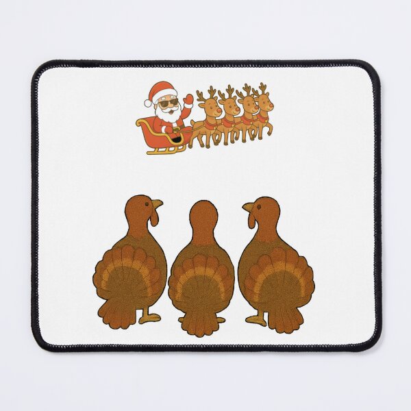 Item preview, Turkeys looking at Santa on his sleigh Christmas designed and sold by JamesDunican.