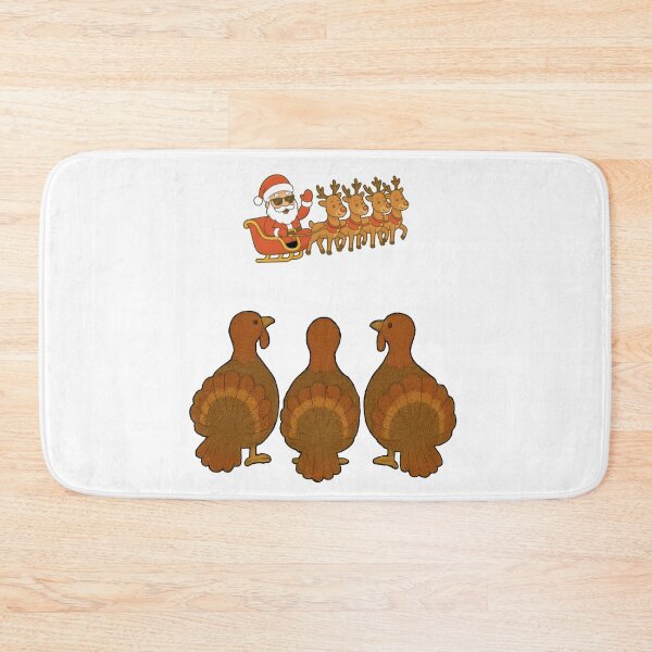 Item preview, Turkeys looking at Santa on his  sleigh Christmas designed and sold by JamesDunican.