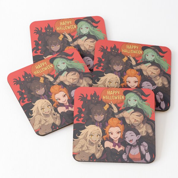 Item preview, Cute Monster Girl Squad – Happy Halloween Anime Art designed and sold by Skolyak.