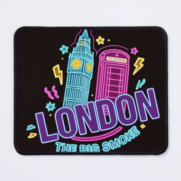 Item preview, Neon London Sticker – Big Ben & Telephone Booth designed and sold by Mirkoniart.