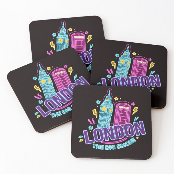 Item preview, Neon London Sticker – Big Ben & Telephone Booth designed and sold by Mirkoniart.