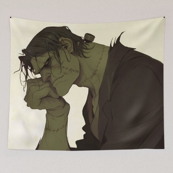 Item preview, Melancholy Monster – Moody Stitched Creature Illustration designed and sold by Skolyak.