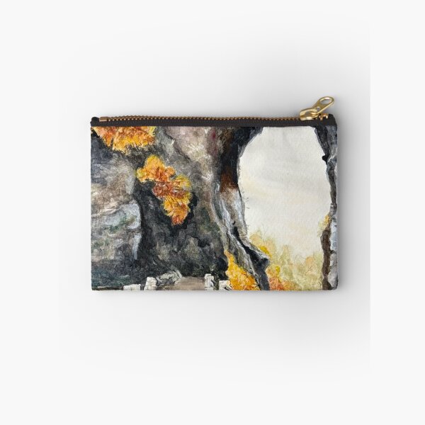 Item preview, Natural Bridge Virginia Autumn Trail Watercolor Landscape Painting designed and sold by HeidiArtist.