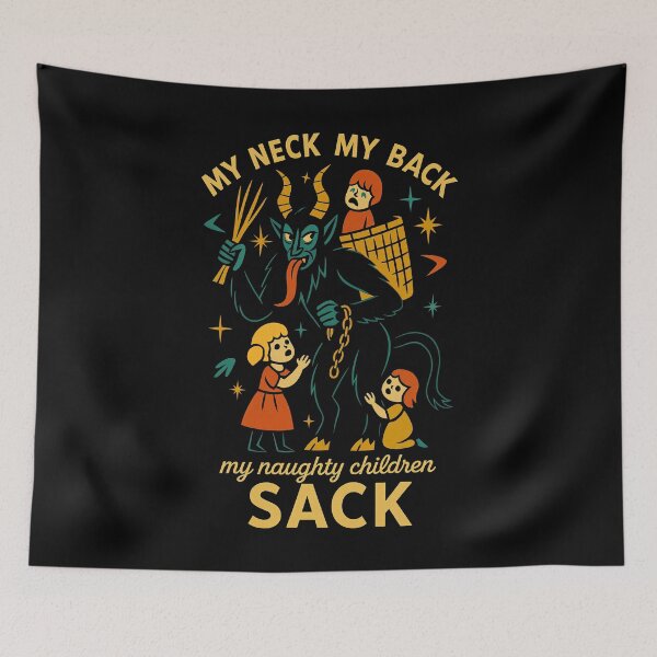 Item preview, Krampus My Neck My Back Naughty Children Sack Parody designed and sold by Victor Shadehorn.