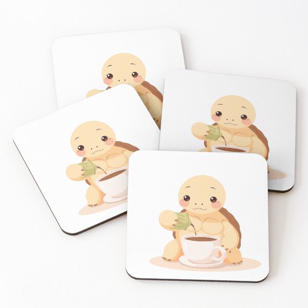 Item preview, Cute Turtle Pouring Coffee - Kawaii Animal Drinker designed and sold by JanChryzostom.