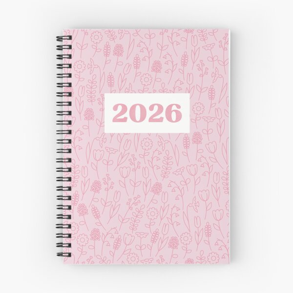 Item preview, pretty pink little spring flowers 2026 planner designed and sold by winterpumpkin.
