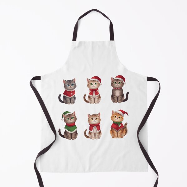 Item preview, Christmas Cats Sticker Pack — 6 festive and cute kittens dressed in Christmas-themed outfits designed and sold by ninasletters.