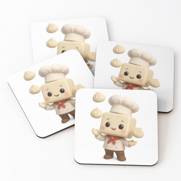 Item preview, Cute Tofu Chef Juggling Dumplings | Kawaii Fun Food Art designed and sold by Moons Studio.