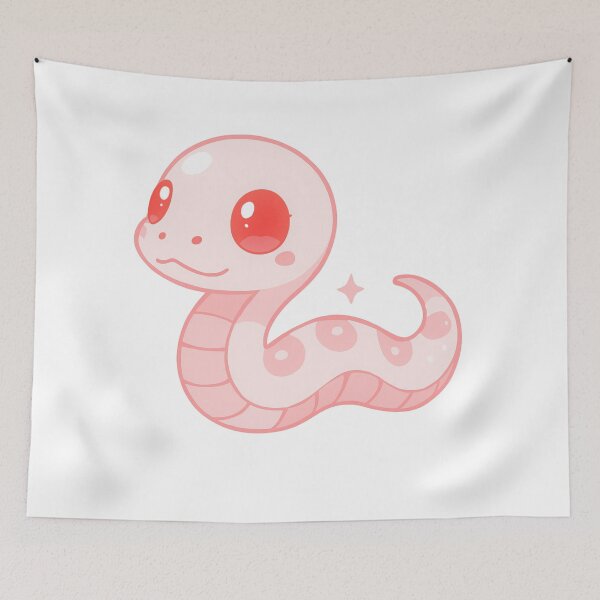 Item preview, Kawaii Pink Snake designed and sold by HoneyBreezeCo.