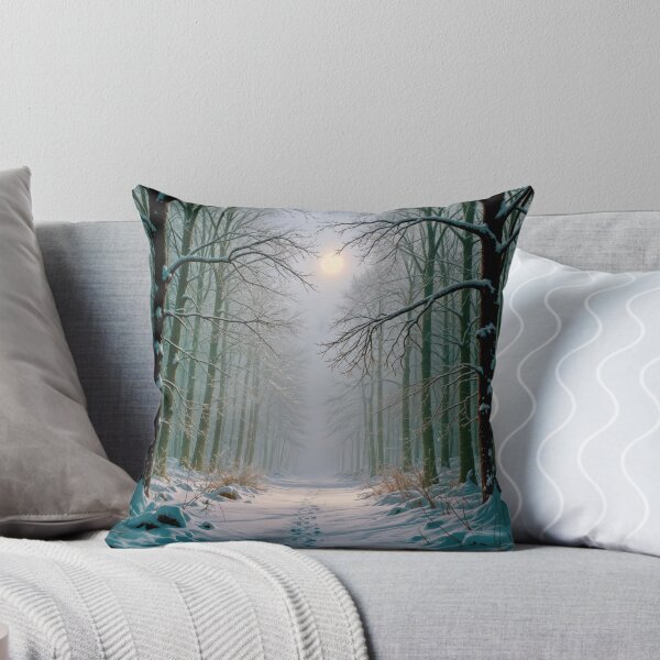 Item preview, Footprints In a Snowy Forest Path Illuminated By the Moon designed and sold by Maria Dryfhout.