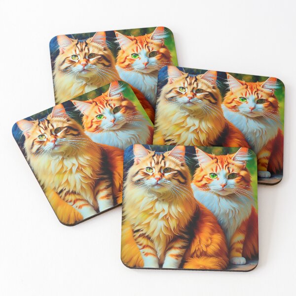 Item preview, Two Cats In Oil Painting Style designed and sold by LanaGustavsson.