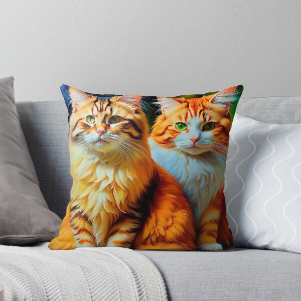 Item preview, Two Cats In Oil Painting Style designed and sold by LanaGustavsson.