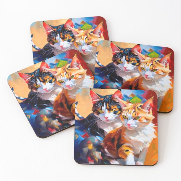 Item preview, Two Cats In Oil Painting Style designed and sold by LanaGustavsson.