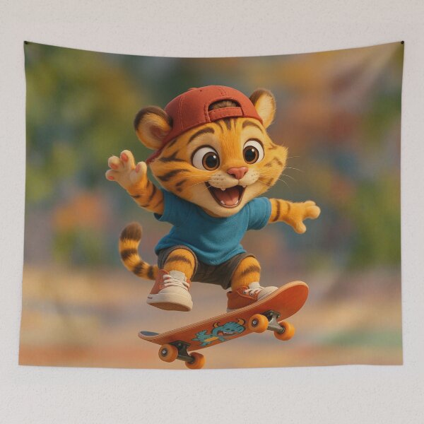 Item preview, Skater Chinese Zodiac Tiger designed and sold by Sillytoe.