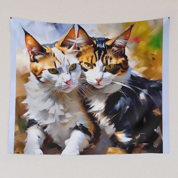 Item preview, Two Cats In Oil Painting Style designed and sold by LanaGustavsson.