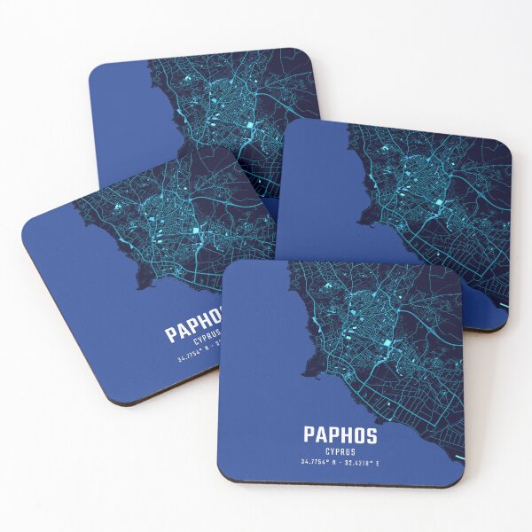 Item preview, Paphos Midnight City Map designed and sold by HomeLivingCo.