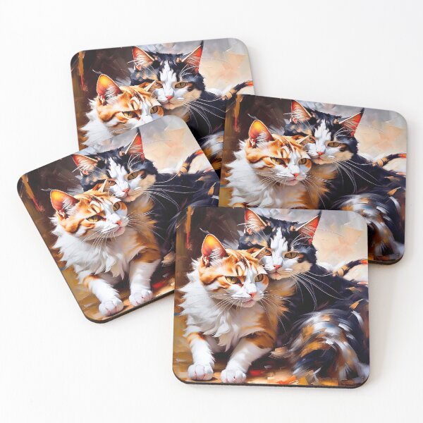 Item preview, Two Cats In Oil Painting Style designed and sold by LanaGustavsson.