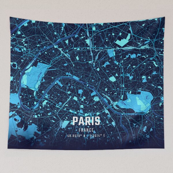 Item preview, Paris Midnight City Map designed and sold by HomeLivingCo.
