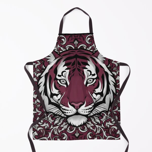 Aperçu de l'œuvre Tigre bordeaux et baroque argenté à bordure noire créée et vendue par DesignsByPrnces.