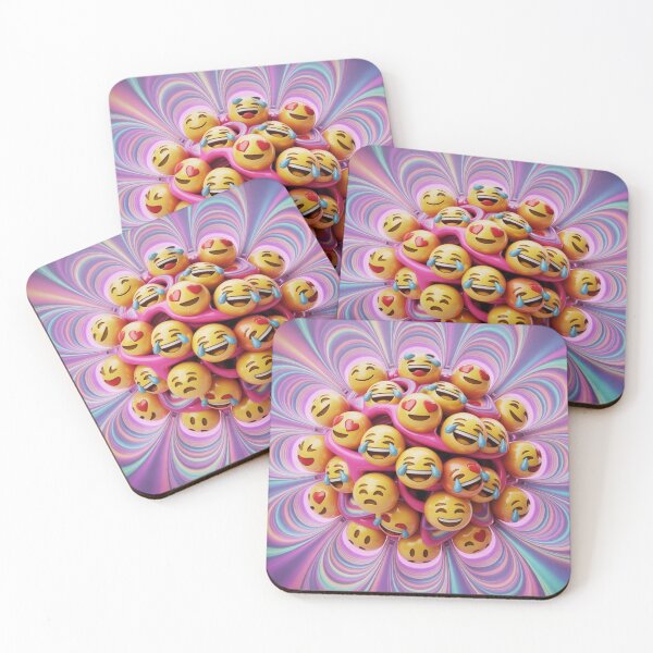 Item preview, Psychedelic Emoji Spiral – Vibrant Trippy Mandala Art designed and sold by PsyHOUSEdelic.
