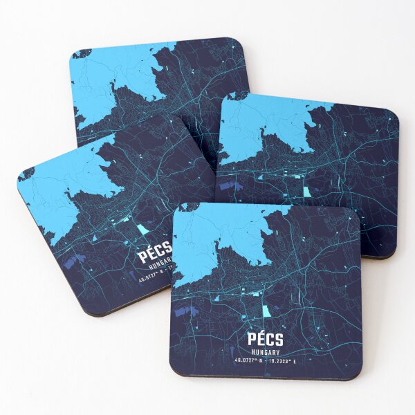 Item preview, Pécs Midnight City Map designed and sold by HomeLivingCo.