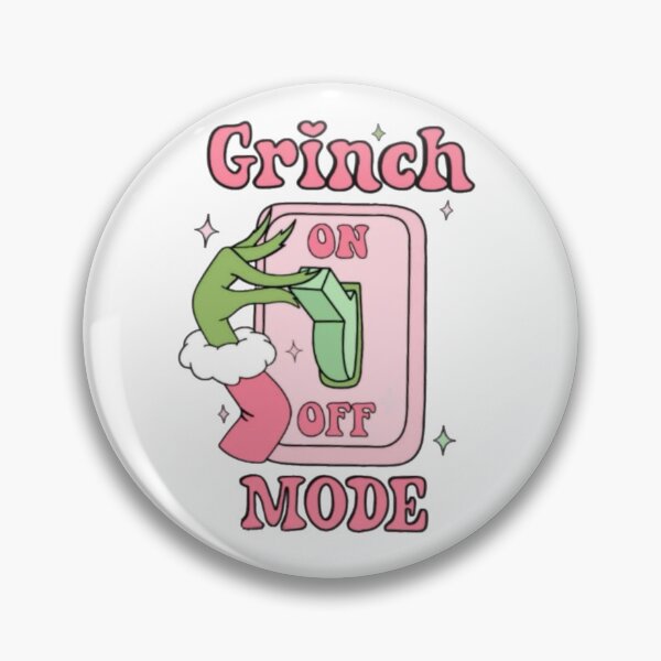 Item preview, Grinch Mode On or Off Light Switch Super Cute Kawaii Grinch Girl in Pink designed and sold by MakersFolly.