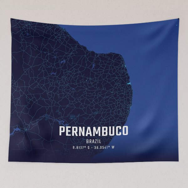 Item preview, Pernambuco Midnight City Map designed and sold by HomeLivingCo.