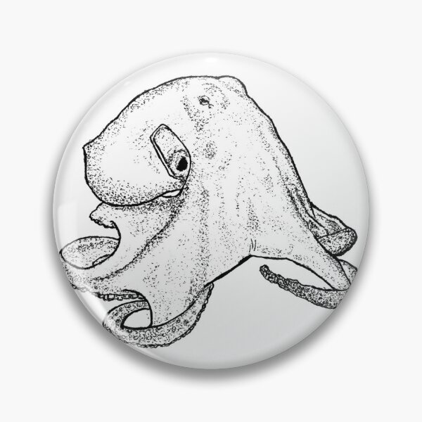 Item preview, Textured Octopus Illustration | Marine Life Black and White Art designed and sold by wbhny.
