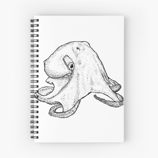 Item preview, Textured Octopus Illustration | Marine Life Black and White Art designed and sold by wbhny.