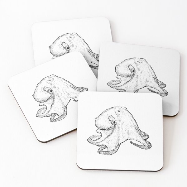 Item preview, Textured Octopus Illustration | Marine Life Black and White Art designed and sold by wbhny.