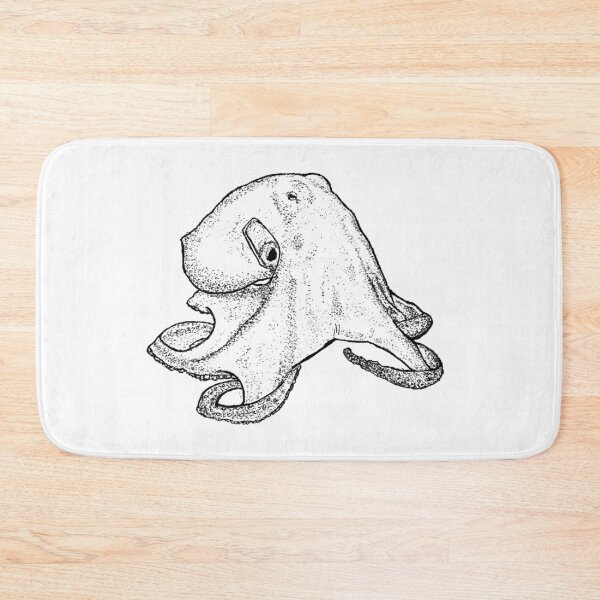 Item preview, Textured Octopus Illustration | Marine Life Black and White Art designed and sold by wbhny.