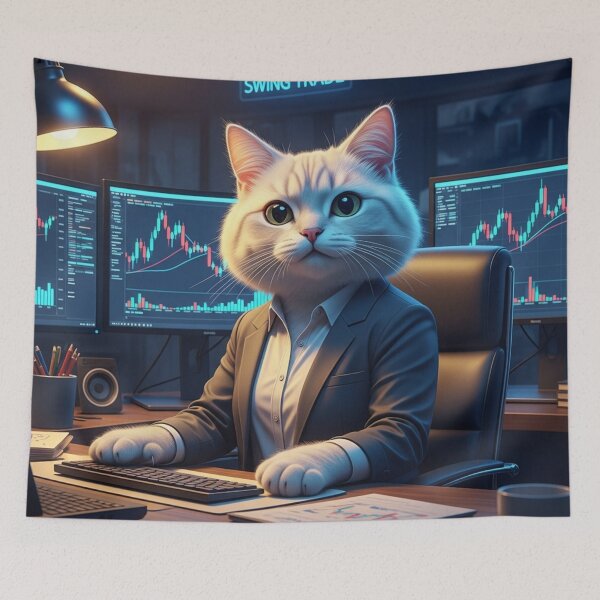 Artikelvorschau, Katzen-Trader im Einsatz — Humor trifft Finanzwelt entworfen und verkauft von AmberHorizon7.