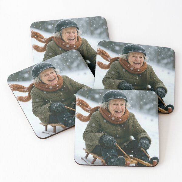 Item preview, Old Lady On a Winter Sled designed and sold by Maria Dryfhout.