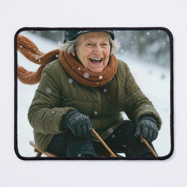 Item preview, Old Lady On a Winter Sled designed and sold by Maria Dryfhout.