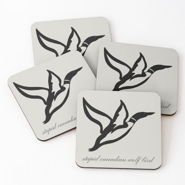 Item preview, Stupid Canadian Wolf Bird (cursive with no colour) designed and sold by PoliteAdjacent.