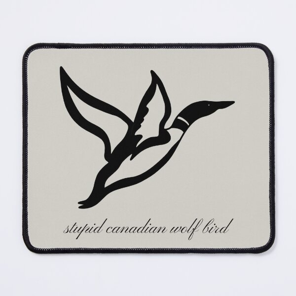 Item preview, Stupid Canadian Wolf Bird (cursive with no colour) designed and sold by PoliteAdjacent.