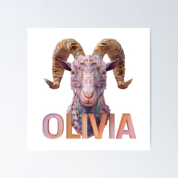 Item preview, Olivia Capricorn Zodiac 3D Poster | Bright Pastel Design designed and sold by AlexLineArt.