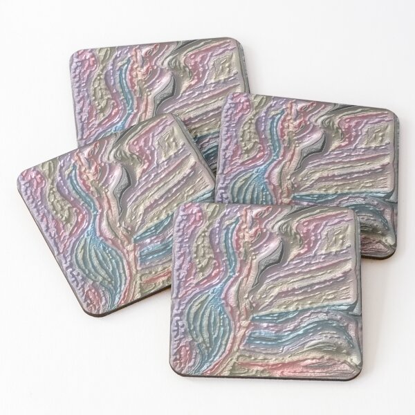 Item preview, waves dark plaster colorful abstract design designed and sold by SmashingDeals.