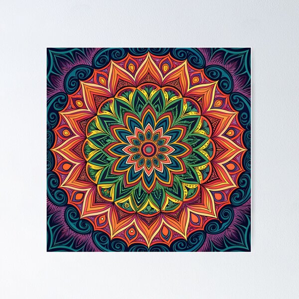 Item preview, Psychedelic Mandala with Unique Aesthetic Geometry designed and sold by HLPsychDesigns.