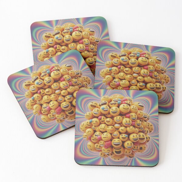 Item preview, Neon Smiley Mandala – Hypercolor Trippy Emoji Pattern designed and sold by PsyHOUSEdelic.