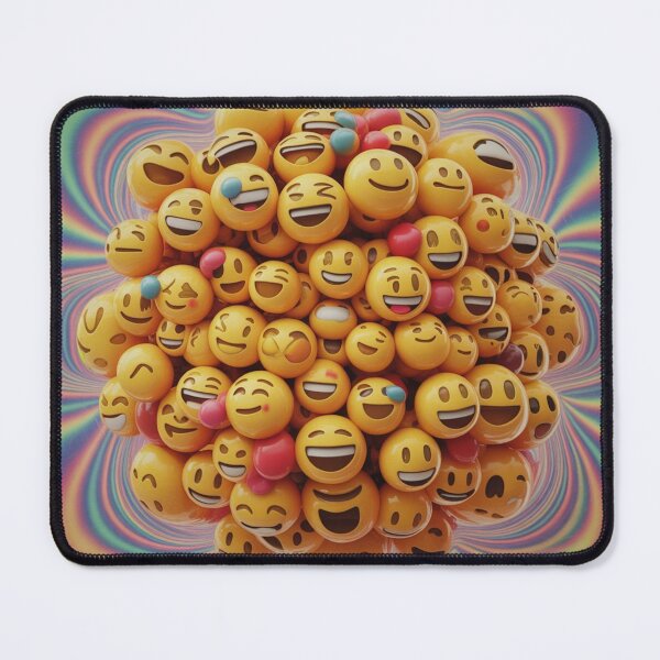 Item preview, Neon Smiley Mandala – Hypercolor Trippy Emoji Pattern designed and sold by PsyHOUSEdelic.