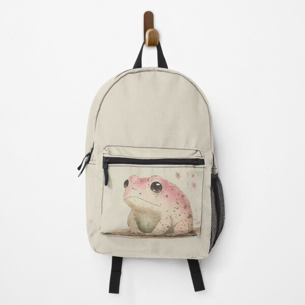 Item preview, Pink Sad Frog Matsumoto Hoji-Inspired, Feminine Twist, Japanese Poster, Printable Wall Art, digital print, grumpy ugly cute toad designed and sold by EmeraldeaArt.