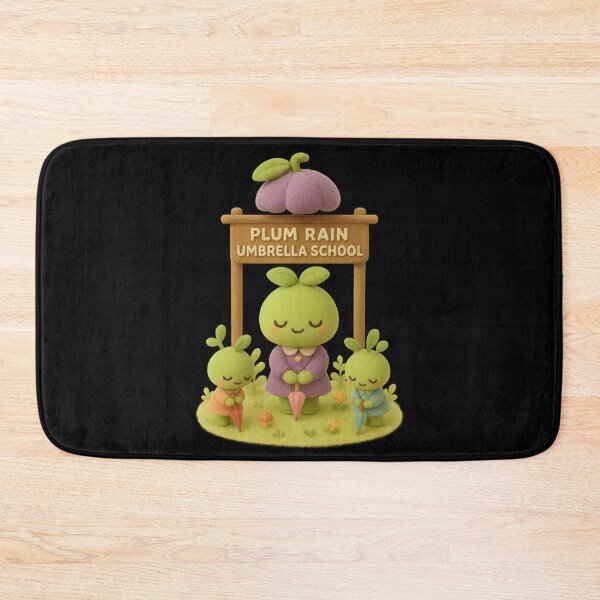 Item preview, Cute Plum Rain Umbrella School Students Bowing | Kawaii Cottagecore Fantasy Art designed and sold by Moons Studio.
