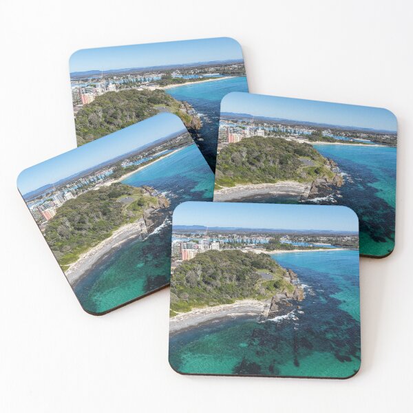 Item preview, Aerial View of Pebbly Beach with Forster background designed and sold by Southern Cross Lifestyle .