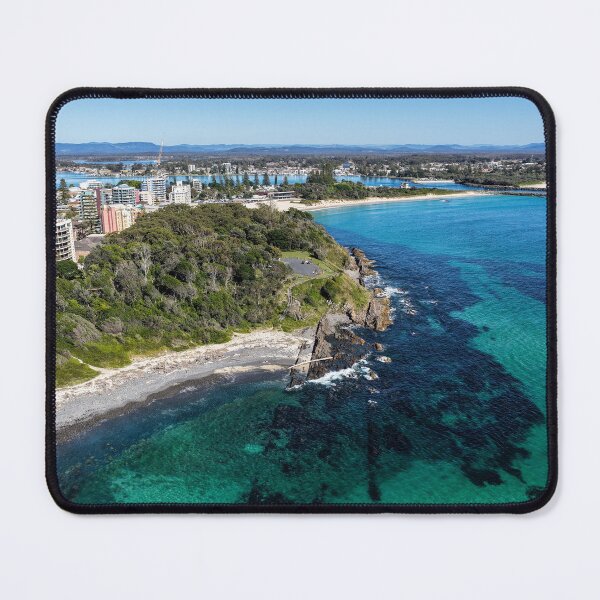 Item preview, Aerial View of Pebbly Beach with Forster background designed and sold by Southern Cross Lifestyle .