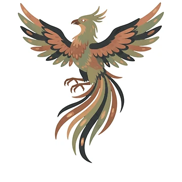 Artwork thumbnail, Earthy Rising Phoenix Mythical Illustration by RiseResilient
